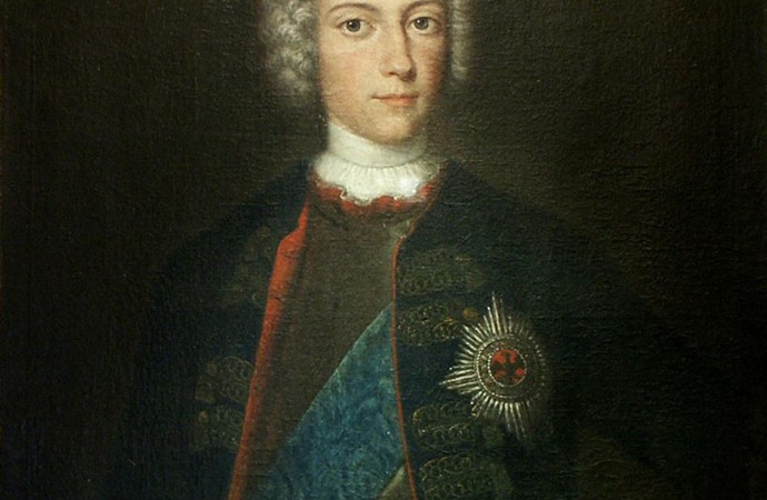 Kronprinz Friedrich trägt den preußischen schwarzen Adlerorden kombiniert mit der Schärpe des polnischen weißen Adlerordens
