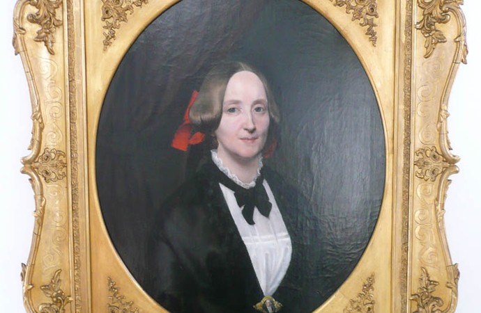 Porträt der Emilie Wilhelmine Auguste von Pogrell, geb. Harten, des Portraitmalers Friedrich Wilhelm Graupenstein, 1854.